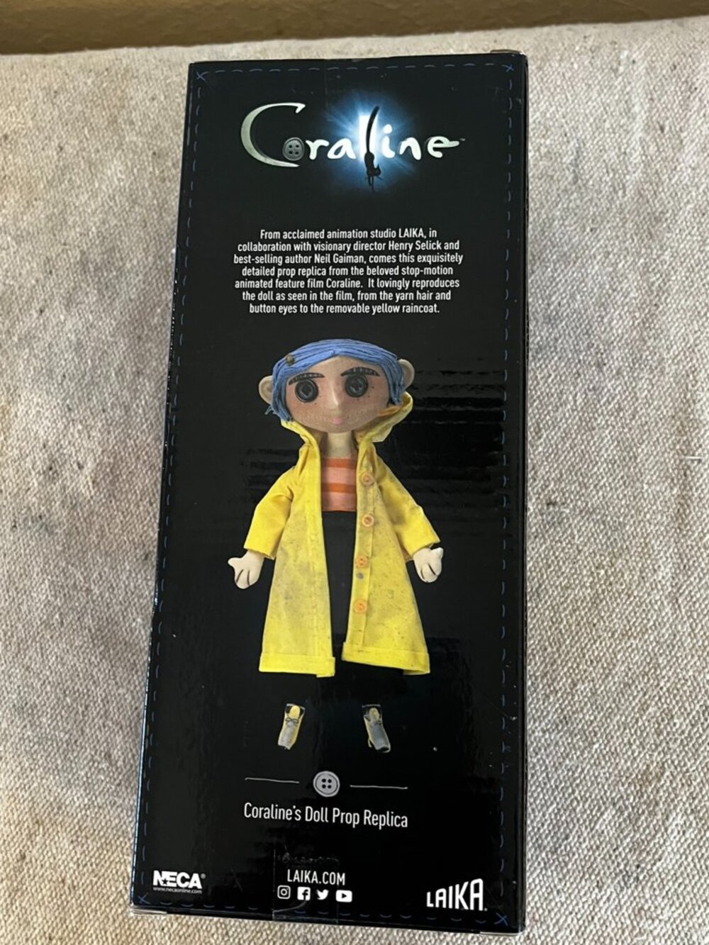 Coraline Neca laika Replica 9" Prop Doll New In Box - Picture 6 of 6
